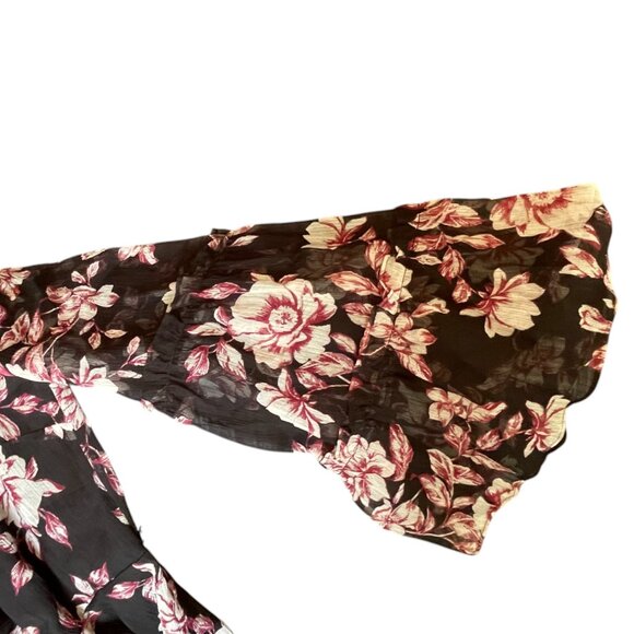 Ali & Jay Floral Ruffle Bell Sleeves Open Back Romper - Picture 4 of 7